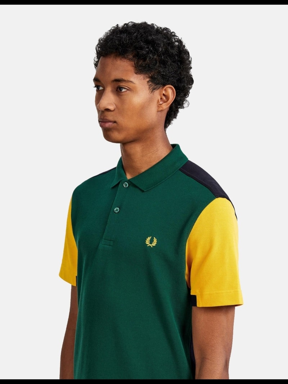 Fred Perry Bold Cuff Insert Pique Polo Shirt Ivy Green, Carbon Blue, Yellow RARE - Picture 2 of 16